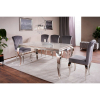 Jídelní stůl Prince II 150 x 90 cm, mramor / stříbrná
