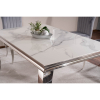 Jídelní stůl Prince II 150 x 90 cm, mramor / stříbrná