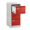 Kovová kartotéka A4 - 3 zásuvky, 45,5 x 62 x 101,5 cm, cylindrický zámek, červená - ral 3000