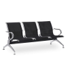 Kovová lavice do čekárny REST, 3-sedák, černá
