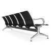 Kovová lavice do čekárny REST, 5-sedák, černá