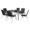 Zahradní sestava Lucio 2, obdélník - 6 míst, černá / šedá