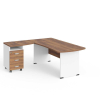 Rohové pracovní místo Manager 180 x 160 cm, levé, ořech warmia / bílá