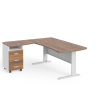 Rohové pracovní místo Manager 180 x 160 cm, levé, ořech warmia / bílá