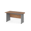 Rohový stůl Manager 140 x 80 cm, levý, ořech warmia / šedá