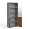 Vysoká skříň Manager 79,9 x 42,2 x 196,5 cm, ořech warmia / šedá