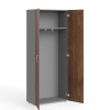 Vysoká šatní skříň Manager 79,9 x 42,2 x 196,5 cm, ořech warmia / šedá