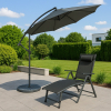 Zahradní lehátko Rubino, černá / šedá