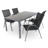 Zahradní sestava Lucio 2, obdélník - 4 místa, černá / šedá