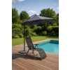 Zahradní polohovací židle Tulio, černá / šedá