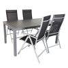 Zahradní sestava Rosalio - 4 místa, černá / šedá