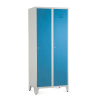Kovová šatní skříňka, 80 x 50 x 191,5 cm, nastavitelné nožky, cylindrický zámek, modrá - ral 5012