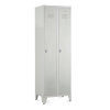 Kovová šatní skříňka, 60 x 50 x 191,5 cm, nastavitelné nožky, otočný zámek, světle šedá - ral 7035