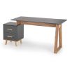Psací stůl Edwin rovný, antracit / dub wotan