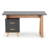 Psací stůl Edwin rovný, antracit / dub wotan