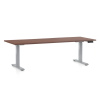 Výškově nastavitelný stůl OfficeTech D, 200 x 80 cm, šedá podnož, ořech (výprodej)