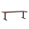 Výškově nastavitelný stůl OfficeTech C, 200 x 80 cm, černá podnož, ořech (výprodej)