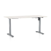 Výškově nastavitelný stůl OfficeTech A, 160 x 80 cm, šedá podnož, bílý jasan