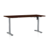 Výškově nastavitelný stůl OfficeTech A, 160 x 80 cm, šedá podnož, wenge