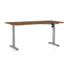 Výškově nastavitelný stůl OfficeTech A, 160 x 80 cm, šedá podnož, dub silverjack