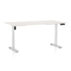Výškově nastavitelný stůl OfficeTech B, 160 x 80 cm, bílá podnož, bílý jasan