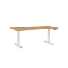Výškově nastavitelný stůl OfficeTech D, 160 x 80 cm, bílá podnož, dub zlatý