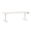 Výškově nastavitelný stůl OfficeTech D, 200 x 80 cm, bílá podnož, bílý jasan