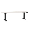 Výškově nastavitelný stůl OfficeTech D, 200 x 80 cm, černá podnož, bílý jasan