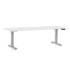 Výškově nastavitelný stůl OfficeTech D, 200 x 80 cm, šedá podnož, bílý jasan