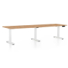 Výškově nastavitelný stůl OfficeTech Long, 260 x 80 cm, bílá podnož, dub kraft