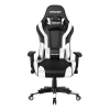 Herní židle MRacer, eko kůže, černá / bílá