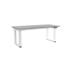 Výškově nastavitelný stůl OfficeTech Strong 180 x 80 cm, bílá podnož, světle šedá