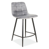Barová židle Mila Velvet, šedá / černá