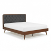 Postel Cassie 140 x 200 cm, šedá / ořech
