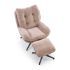 Křeslo Belmar s podnožkou, béžová
