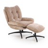 Křeslo Belmar s podnožkou, béžová