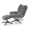 Křeslo Belmar s podnožkou, šedá