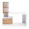 Psací stůl Kirkton, bílá / dub artisan