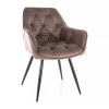 Jídelní židle Cherry Velvet, cappuccino / černá