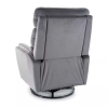 Polohovací křeslo Belfort Velvet, šedá
