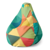 Sedací vak Pear trojúhelníky, barevná