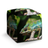Taburet Cube chameleon, zelená