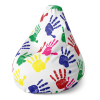 Sedací vak Pear barevné otisky, barevná
