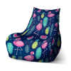 Sedací vak Bean růžoví plameňáci, barevná