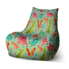 Sedací vak Bean dinosauři v trávě, barevná