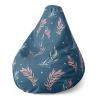 Sedací vak Pear barevná peříčka , modrá