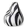Sedací vak Pear vzor zebry - dětský, černá / bílá