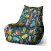 Sedací vak Bean kočky s rybkami - dětský, barevná