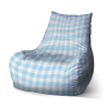 Sedací vak Bean čtvercový vzor, modrá / bílá