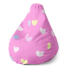 Sedací vak Pear srdce na růžové - dětský, růžová